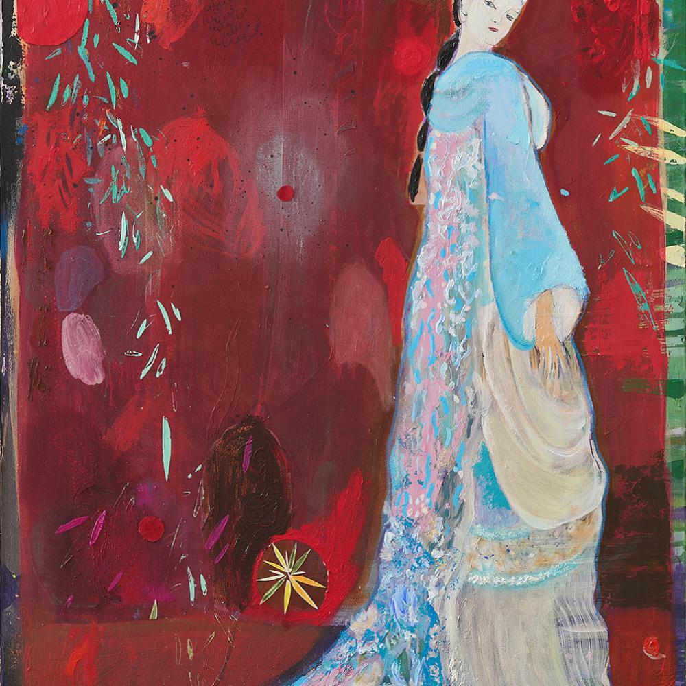 Malerei „mysterious red“ von Carlo Leopold Broschewitz (Foto: Tom Xaver Dachs)