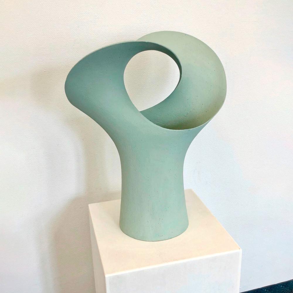 »Dualyt« Skulptur von Juergen Jaehnert, Kunstharz, 1995, 59x50x28